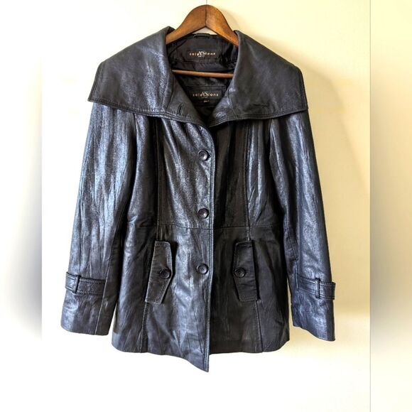 Jackets & Blazers - A&S selection vintage Y2K retro style 100% leather with removable inner size M